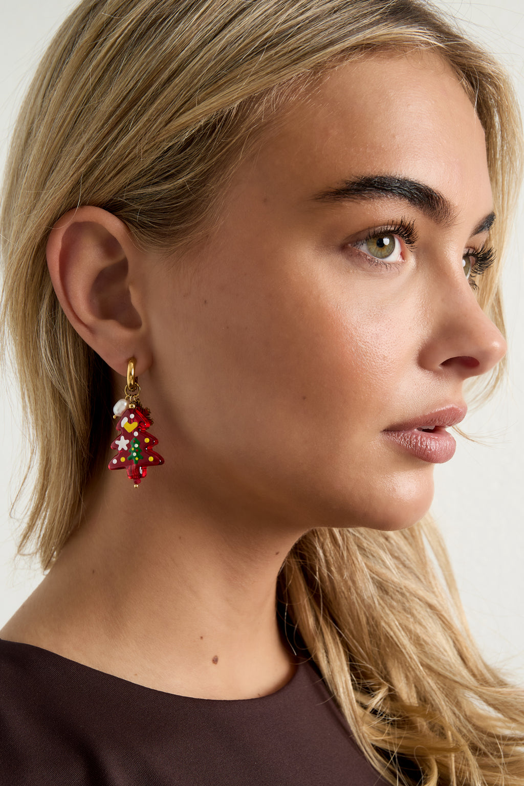 Stainless Steel Drop Earrings plant Casual Christmas Simple Series Women's jewelry
