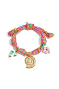 Rope bracelet with knots and shell charms
