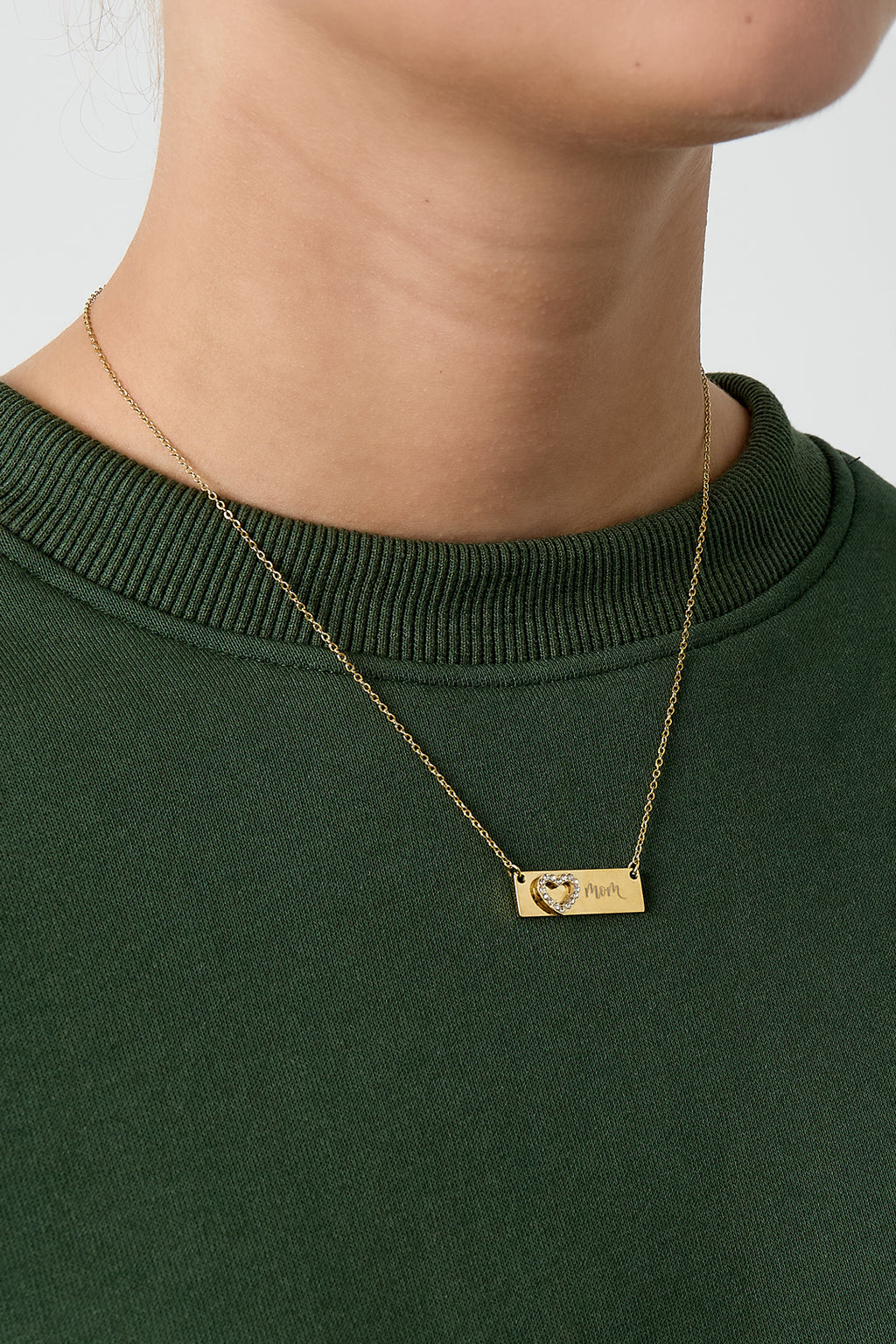 Necklace with picture and heart