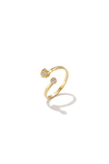 Minimalist adjustable ring with stones and heart