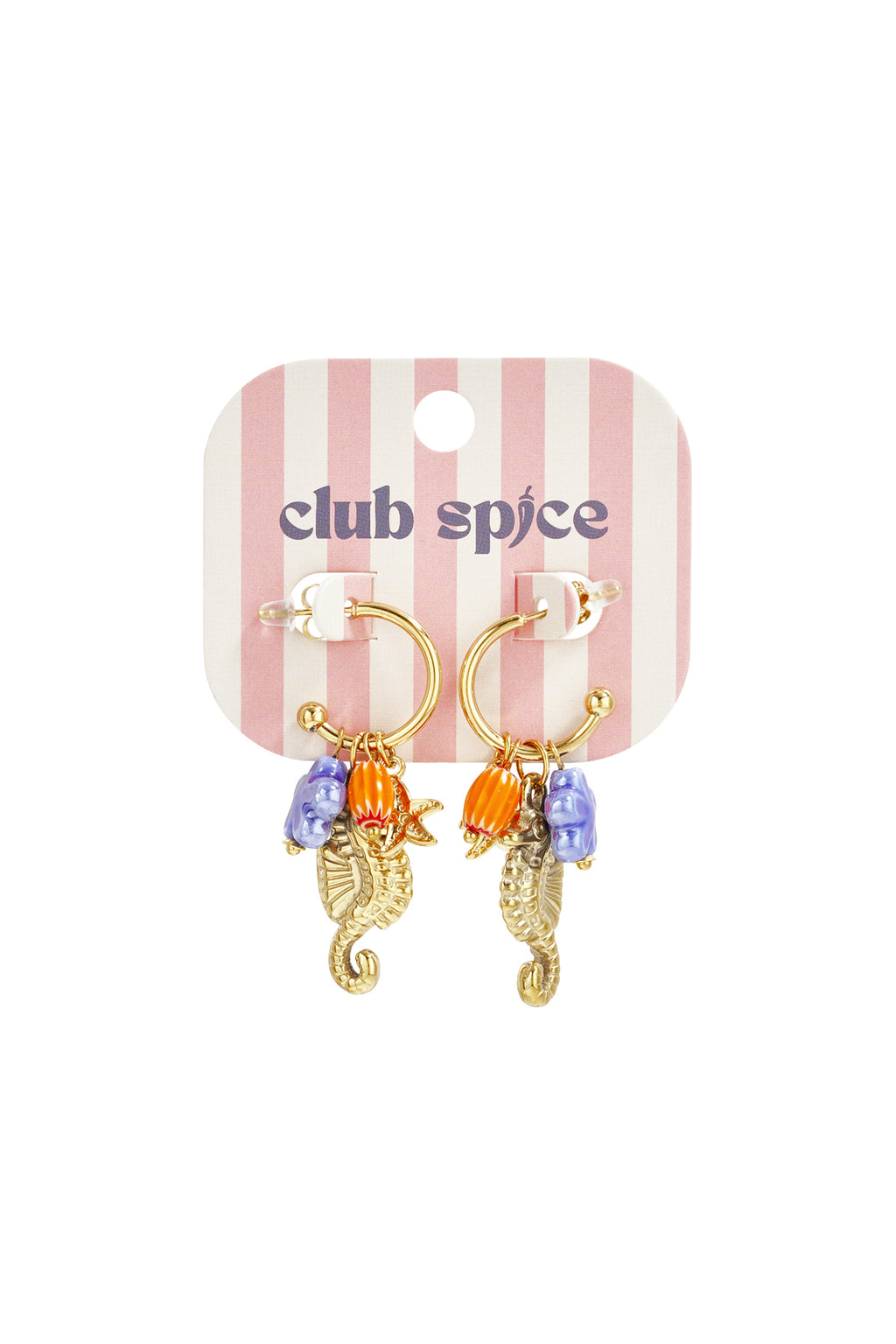 Seahorse earrings with charms