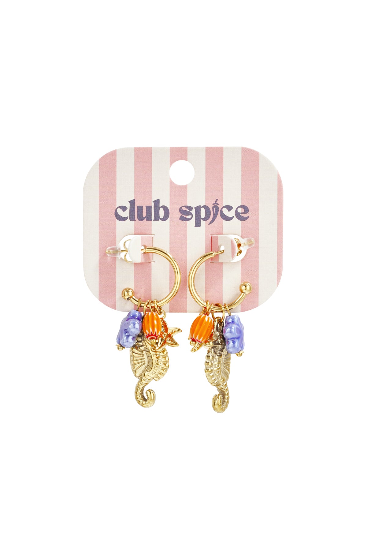 Seahorse earrings with charms