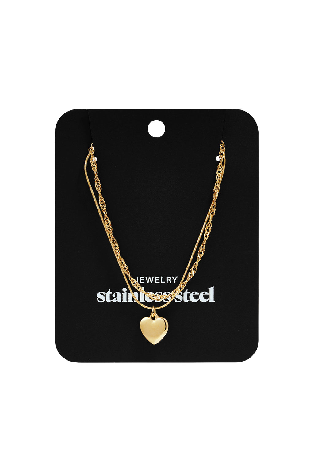 Layered necklace with heart charm