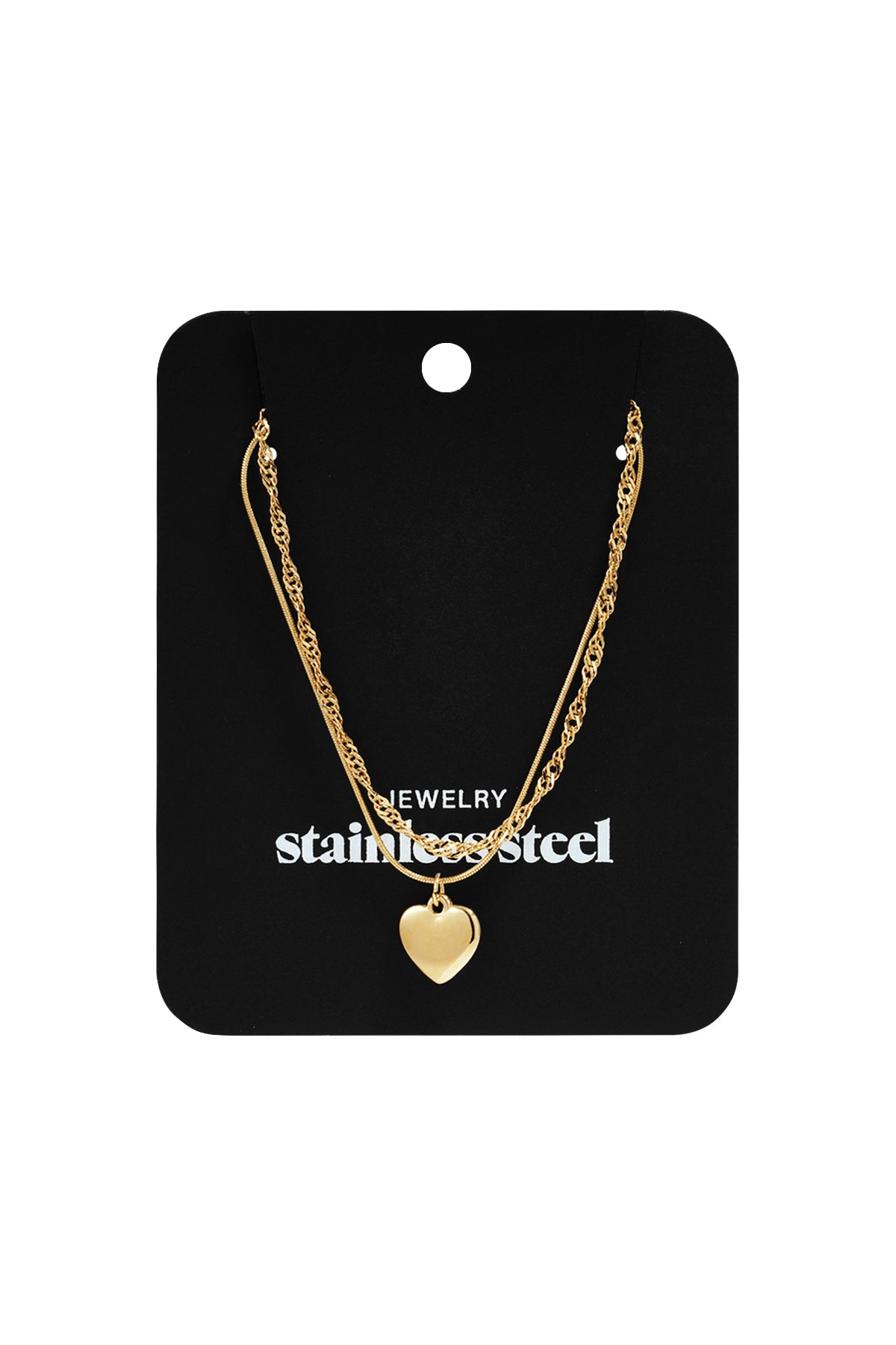 Layered necklace with heart charm
