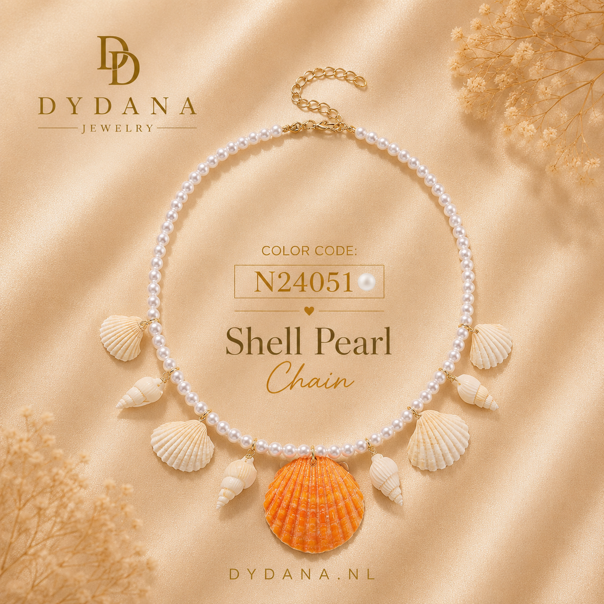 Dydana Handmade Shell Bead Necklace – 3-in-1