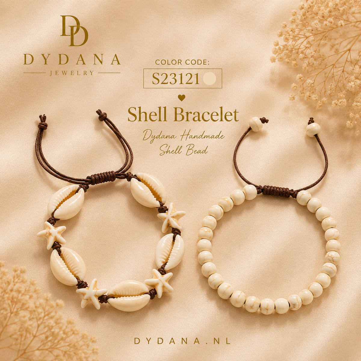 Dydana Handmade Shell Bead Necklace – 3-in-1