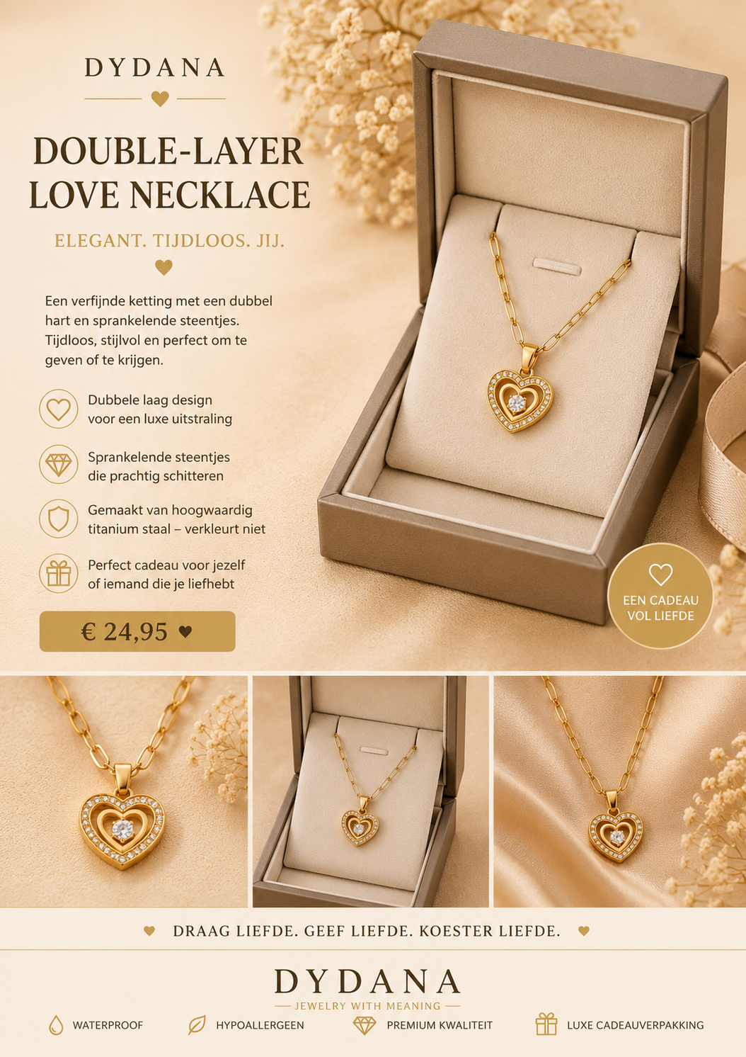 Dydana Double Heart Necklace